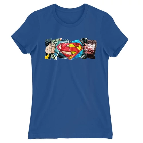 Királykék Superman női rövid ujjú póló - Superman Comic
