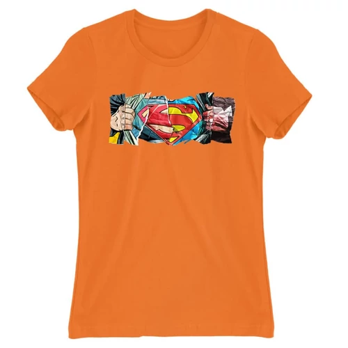 Narancs Superman női rövid ujjú póló - Superman Comic