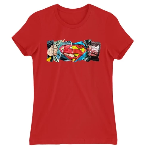 Piros Superman női rövid ujjú póló - Superman Comic