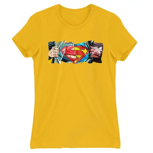 Sárga Superman női rövid ujjú póló - Superman Comic