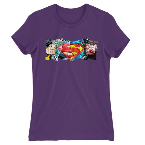 Sötétlila Superman női rövid ujjú póló - Superman Comic