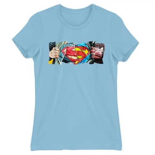 Világoskék Superman női rövid ujjú póló - Superman Comic