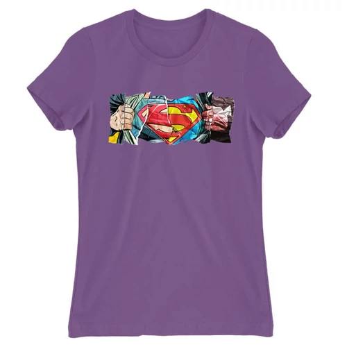 Világoslila Superman női rövid ujjú póló - Superman Comic