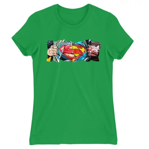 Zöld Superman női rövid ujjú póló - Superman Comic