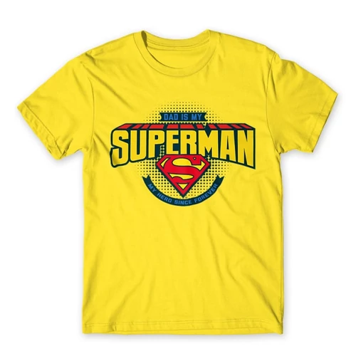 Citromsárga Dad is my Superman - DC Comics - férfi rövid ujjú póló