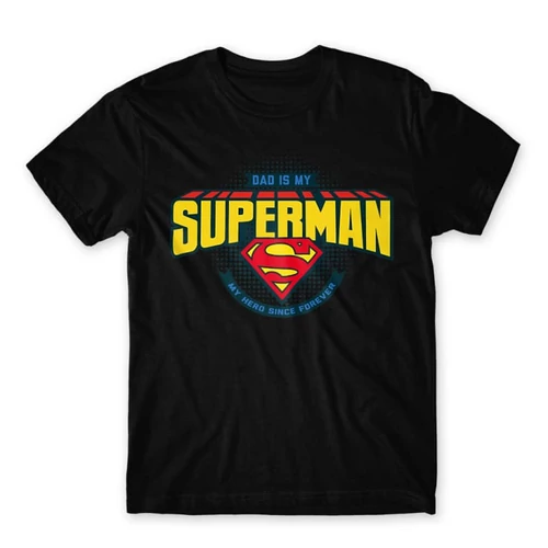 Fekete Dad is my Superman - DC Comics - férfi rövid ujjú póló