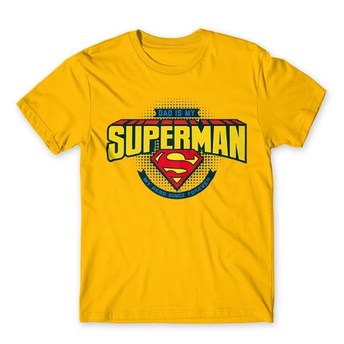 Sárga Dad is my Superman - DC Comics - férfi rövid ujjú póló