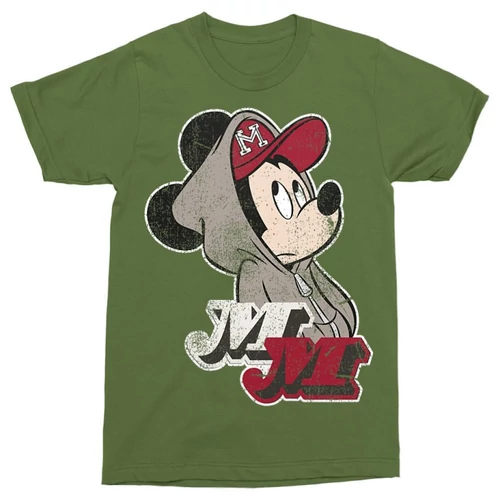 Olíva Mickey egér férfi rövid ujjú póló - Mickey Mouse Hip-Hop