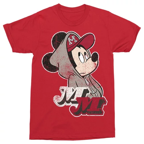 Piros Mickey egér férfi rövid ujjú póló - Mickey Mouse Hip-Hop