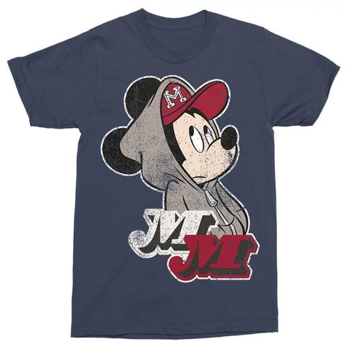 Sötétkék Mickey egér férfi rövid ujjú póló - Mickey Mouse Hip-Hop