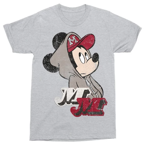 Sportszürke Mickey egér férfi rövid ujjú póló - Mickey Mouse Hip-Hop
