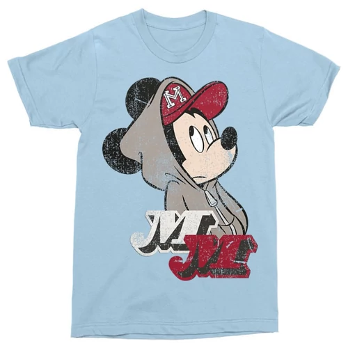 Világoskék Mickey egér férfi rövid ujjú póló - Mickey Mouse Hip-Hop