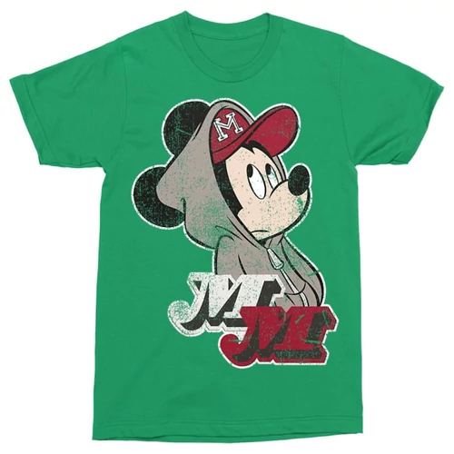 Zöld Mickey egér férfi rövid ujjú póló - Mickey Mouse Hip-Hop