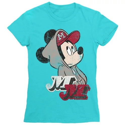 Atollkék Mickey egér női rövid ujjú póló - Mickey Mouse Hip-Hop