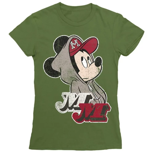 Olíva Mickey egér női rövid ujjú póló - Mickey Mouse Hip-Hop