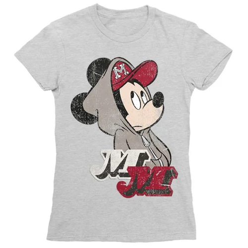 Sportszürke Mickey egér női rövid ujjú póló - Mickey Mouse Hip-Hop