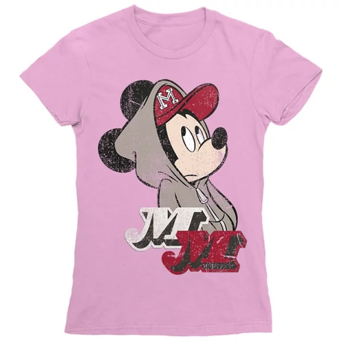 Világos rózsaszín Mickey egér női rövid ujjú póló - Mickey Mouse Hip-Hop