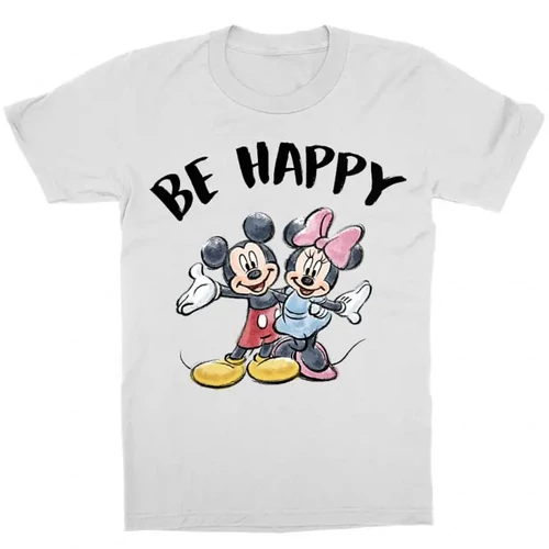 Fehér Minnie gyerek rövid ujjú póló - Minnie and Mickey Be Happy