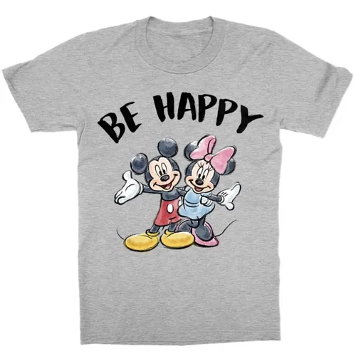 Sportszürke Minnie gyerek rövid ujjú póló - Minnie and Mickey Be Happy