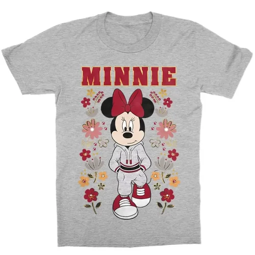 Sportszürke Minnie gyerek rövid ujjú póló - Minnie Mouse Flowers