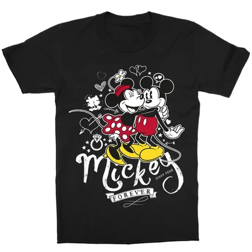Fekete Minnie gyerek rövid ujjú póló - Retro Minnie and Mickey