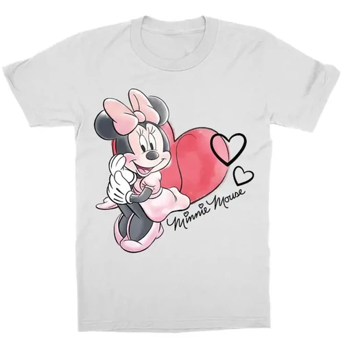 Fehér Minnie gyerek rövid ujjú póló - Minnie Mouse Watercolor