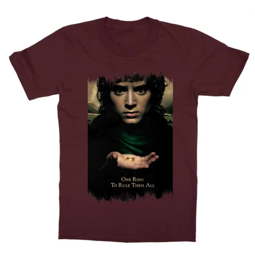 Bordó A Gyűrűk Ura gyerek rövid ujjú póló - One Ring to Rule Them All