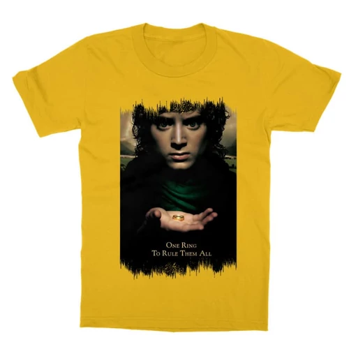 Sárga A Gyűrűk Ura gyerek rövid ujjú póló - One Ring to Rule Them All
