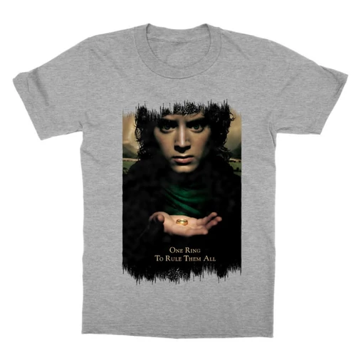 Sportszürke A Gyűrűk Ura gyerek rövid ujjú póló - One Ring to Rule Them All