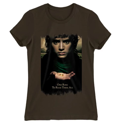 Barna A Gyűrűk Ura női rövid ujjú póló - One Ring to Rule Them All