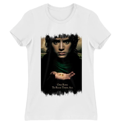 Fehér A Gyűrűk Ura női rövid ujjú póló - One Ring to Rule Them All