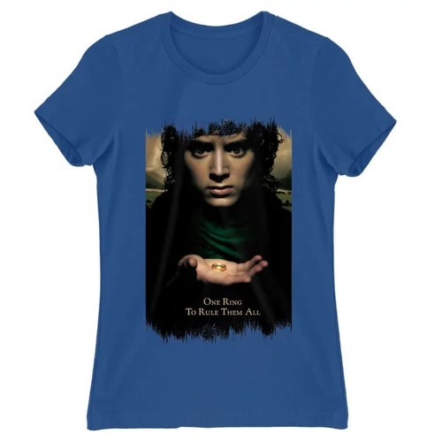 Királykék A Gyűrűk Ura női rövid ujjú póló - One Ring to Rule Them All