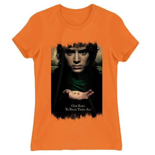 Narancs A Gyűrűk Ura női rövid ujjú póló - One Ring to Rule Them All