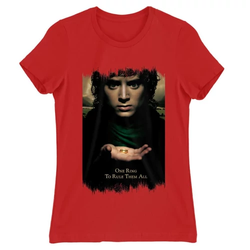 Piros A Gyűrűk Ura női rövid ujjú póló - One Ring to Rule Them All