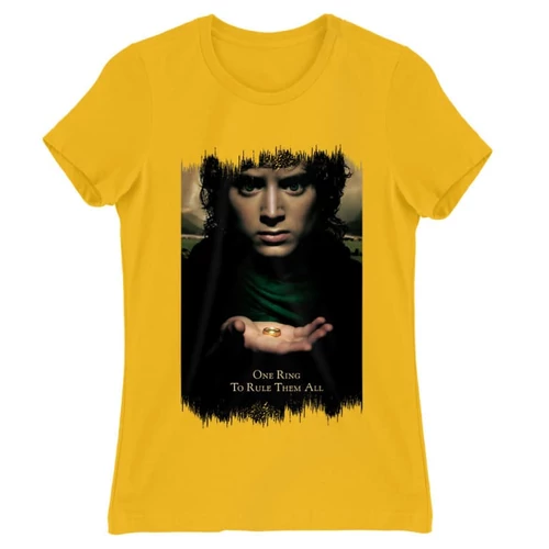 Sárga A Gyűrűk Ura női rövid ujjú póló - One Ring to Rule Them All