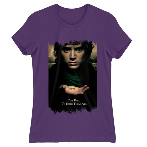 Sötétlila A Gyűrűk Ura női rövid ujjú póló - One Ring to Rule Them All