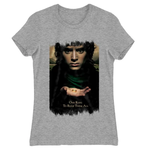 Sportszürke A Gyűrűk Ura női rövid ujjú póló - One Ring to Rule Them All