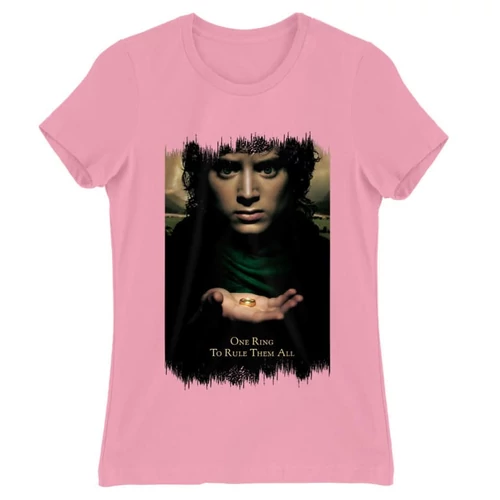 Világos rózsaszín A Gyűrűk Ura női rövid ujjú póló - One Ring to Rule Them All
