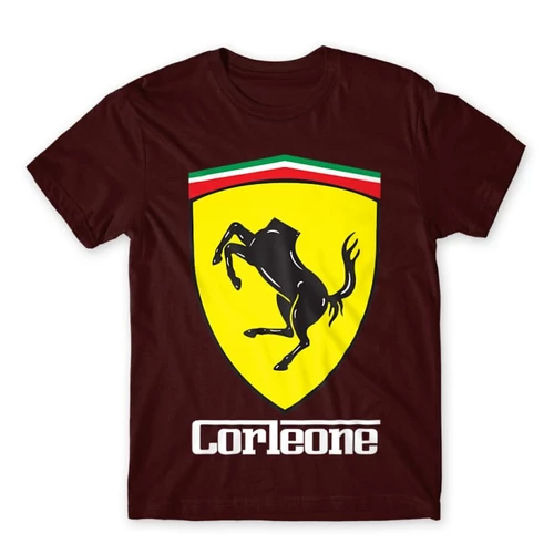 Bordó A Keresztapa férfi rövid ujjú póló - Corleone Ferrari