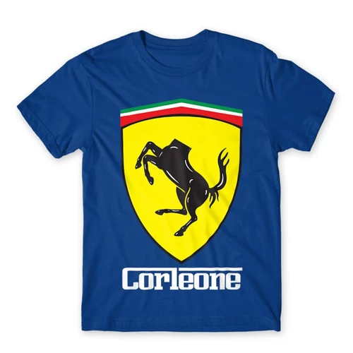 Királykék A Keresztapa férfi rövid ujjú póló - Corleone Ferrari