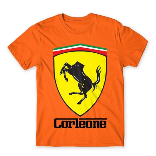 Narancs A Keresztapa férfi rövid ujjú póló - Corleone Ferrari