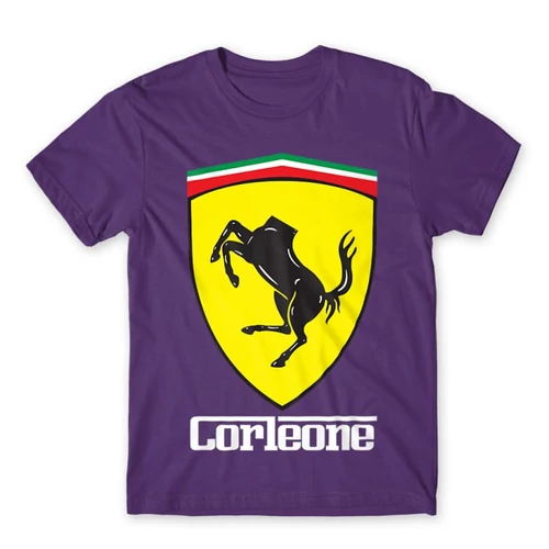 Sötétlila A Keresztapa férfi rövid ujjú póló - Corleone Ferrari