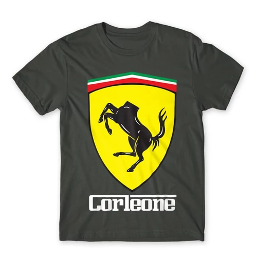 Sötétszürke A Keresztapa férfi rövid ujjú póló - Corleone Ferrari