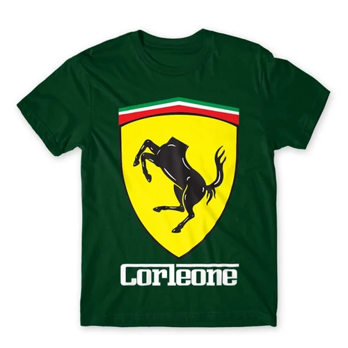 Sötétzöld A Keresztapa férfi rövid ujjú póló - Corleone Ferrari