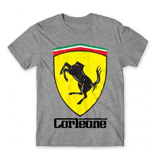 Sportszürke A Keresztapa férfi rövid ujjú póló - Corleone Ferrari