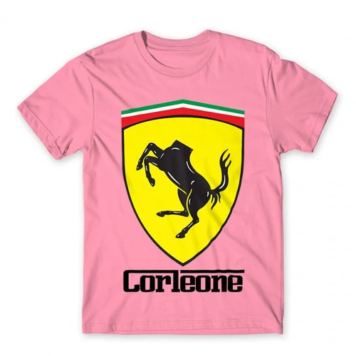 Világos rózsaszín A Keresztapa férfi rövid ujjú póló - Corleone Ferrari