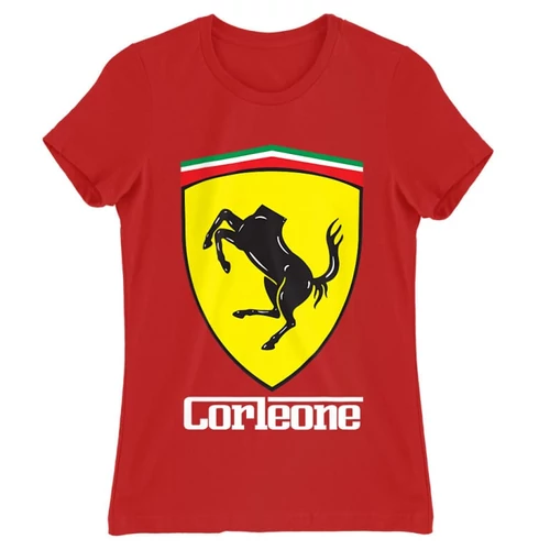 Piros A Keresztapa női rövid ujjú póló - Corleone Ferrari