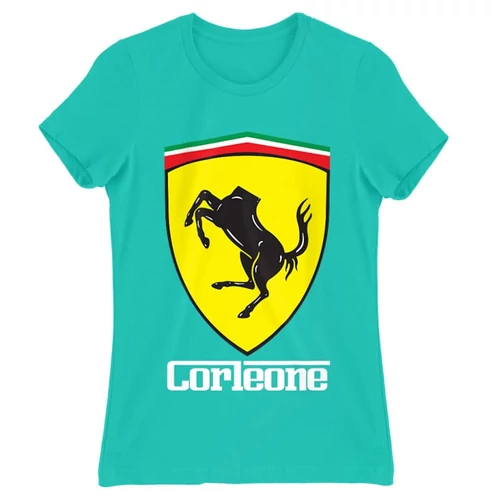 Türkiz A Keresztapa női rövid ujjú póló - Corleone Ferrari