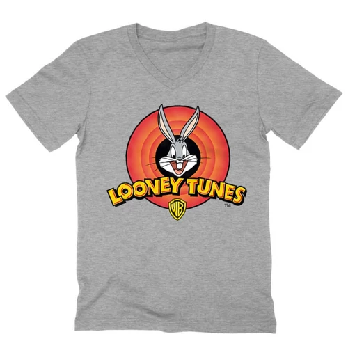 Sportszürke Bolondos dallamok férfi V-nyakú póló - Bugs Bunny Logo