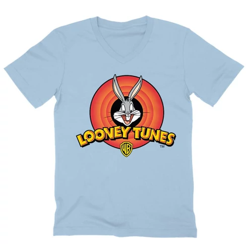 Világoskék Bolondos dallamok férfi V-nyakú póló - Bugs Bunny Logo